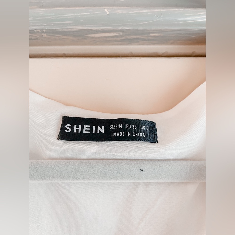 ⭐️NWOT: She-in White Chiffon Polka-Dot Dress⭐️ - Picture 2 of 5